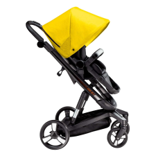 Bebumi Space Eco 2in1 babakocsi, automatikus fék, sárga, fekete keret babakocsi