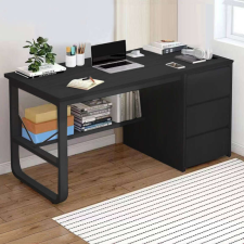 BeComfort Fiókos íróasztal 140x50x73,5cm fekete LG03-140 íróasztal