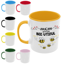  Bee-utiful Anya és méhecskéi (Személyre szabható) - Színes Bögre bögrék, csészék
