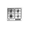  Beépített gáztűzhely Bompani, Essential, 60 cm széles, 4 égős, elektromos gyújtás, zománcozott grill, forgókapcsolók, előlapi vezérlőpanel, Lángkimaradás biztonsági rendszer, rozsdamentes acé