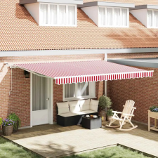  Behúzható napellenző Piros és Fehér 450 × 300 cm nyílászáró