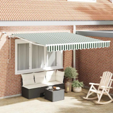  Behúzható napellenző Zöld és Fehér 350 x 250 cm nyílászáró