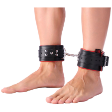  Bélelt bőr bokamandzsetta Fekete-piros bilincs, kötöző