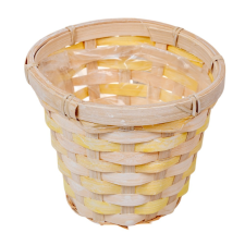  Bélelt kaspó sárga D15cm M12cm dekorációs kellék