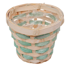  Bélelt kaspó zöld D13cm M11cm dekorációs kellék