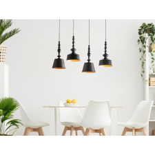 Beliani Elegáns mennyezeti design függőlámpa fekete színben FLUVIA világítás