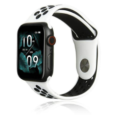 Beline Apple Watch Sport szilikon óraszíj 38/40/41mm fehér / fekete okosóra kellék