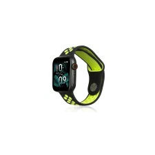 Beline Apple Watch Sport szilikon óraszíj 38/40/41mm fekete/lime okosóra kellék