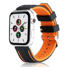 Beline Apple Watch szilikon óraszíj 42/44/45/49mm narancssárga / fekete okosóra kellék