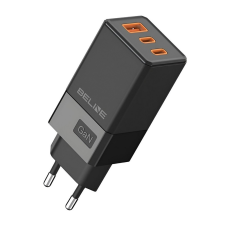 Beline BELI02750 2x USB-C / USB-A Hálózati töltő - Fekete (65W) (BELI02750) mobiltelefon kellék