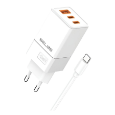 Beline BELI02751 2x USB-C / USB-A Hálózati töltő - Fehér (65W) (BELI02751) mobiltelefon kellék
