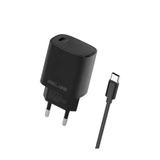 Beline BLNCB20C USB-C Hálózati töltő + USB-C kábel - Fekete (20W) (BELI02164) mobiltelefon kellék