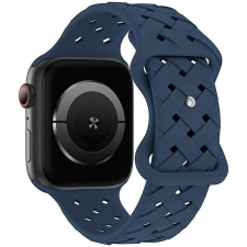 Beline óraszíj Apple Watch szilikon szőtt 42/44/45/49mm kék box okosóra kellék