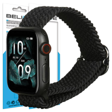 Beline Szíj Apple Watch Textilhez 42/44/45/49Mm Fekete/Fekete Tok okosóra kellék