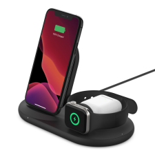 Belkin 3in1 Wireless töltőállomás Apple készülékekhez 7.5W Fekete mobiltelefon kellék