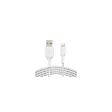 Belkin Belkin BOOST CHARGE Lightning - USB-A harisnyázott kábel 1m fehér (CAA002bt1MWH) kábel és adapter