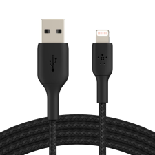 Belkin BOOST CHARGE Lightning - USB-A harisnyázott kábel 3m fekete (CAA002bt3MBK) (CAA002bt3MBK) kábel és adapter