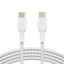 Belkin BOOST CHARGE USB-C - USB-C harisnyázott kábel 1m fehér (CAB004bt1MWH) (CAB004bt1MWH) kábel és adapter