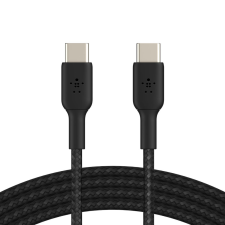 Belkin BOOST CHARGE USB-C - USB-C harisnyázott kábel 1m fekete (CAB004bt1MBK) (CAB004bt1MBK) kábel és adapter