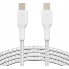 Belkin BOOSTCHARGE GEFLOCHTENES USB-C CABLE-BRAIDED 2M WHITE (CAB004BT2MWH) kábel és adapter
