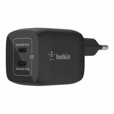 Belkin dual usb-c gan wall charger with pps 45w black wch011vfbk kábel és adapter