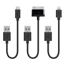 Belkin töltőkábel kit USB -> Micro USB / Apple 30 Pin / Lightning  (F8J068bt06INBLK) (F8J068bt06INBLK) kábel és adapter