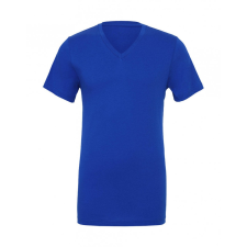 Bella+Canvas Uniszex rövid ujjú póló Bella Canvas Unisex Jersey V-Neck T-Shirt L, Igazi kék férfi póló