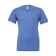 Bella+Canvas Uniszex rövid ujjú póló Bella Canvas Unisex Triblend V-Neck T-Shirt S, Kék Triblend