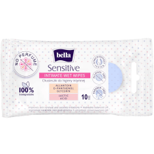 BELLA intim nedves törlőkendő sensitive 10db tisztító- és takarítószer, higiénia
