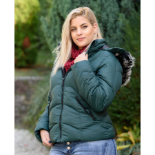 BellaKollektion Rövid steppelt zöld kabát (M-XXXL) női dzseki, kabát