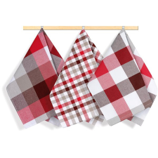 Bellatex 156 konyharuha készlet, 3 db, 50×70 cm, kockás, piros lakástextília