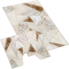 Bellatex 850/096 3D fürdőszobai szőnyeg, 60×100 + 60×50 cm, bézs márványmintás lakástextília