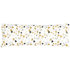 Bellatex 90/161 párnahuzat, 45×120 cm, mustárszín szívek lakástextília