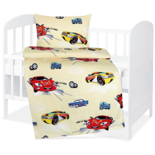 Bellatex Agáta 90/027 gyerek ágyneműhuzat, versenyautós, sárga, 90×135, 45×60 (12443) lakástextília