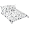 Bellatex ágynemű, krepp F 80/935, hibiszkusz, szürke, 1 darab 180 × 200, 2 darab 70 × 90 (13729)