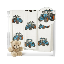 Bellatex Ella Traktor kék gyermek takaró, 100 x150 cm lakástextília