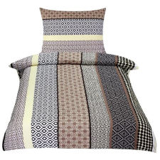 Bellatex krepp, 80/309, bézs csíkos, 140 × 200 cm, 70 × 90 cm lakástextília
