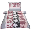 Bellatex Krepp ágyneműhuzat, bazsarózsa minta, 140 × 200, 70 × 90 cm, szürke-rózsaszín (4978)