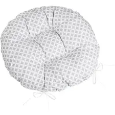 Bellatex Ülőpárna ADÉLA, 6205 kerek steppelt átmérő 40 cm, káró minta, szürke-fehér lakástextília