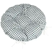 Bellatex Ülőpárna BERTA, 6210 kerek steppelt átmérője 40 cm, kockás, szürke lakástextília