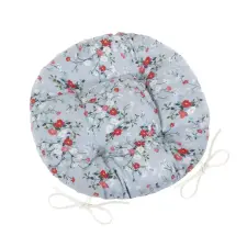 Bellatex Ülőpárna DITA 62/402 - kerek, steppelt, átm. 40cm, virág, szürke lakástextília