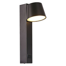  Beltéri LED lámpatest, fekete (8W), USB töltővel, meleg fehér világítás