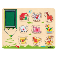 Bélyegek és puzzle 2 az 1-ben - Farm puzzle, kirakós