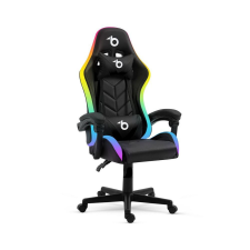 BEMADA RGB LED-es gamer szék - karfával, párnával - fekete forgószék