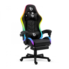 BEMADA RGB LED-es gamer szék - karfával, párnával - fekete (BMD1115BK) forgószék