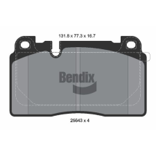 BENDIX Braking fékbetétkészlet, tárcsafék BENDIX Braking BPD1374 autóalkatrész
