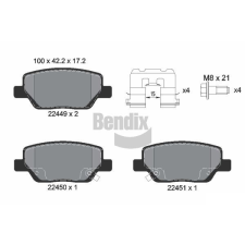 BENDIX Braking fékbetétkészlet, tárcsafék BENDIX Braking BPD1422 autóalkatrész