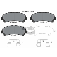 BENDIX Braking fékbetétkészlet, tárcsafék BENDIX Braking BPD1444 autóalkatrész