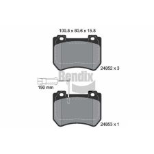BENDIX Braking fékbetétkészlet, tárcsafék BENDIX Braking BPD1461 autóalkatrész