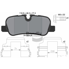 BENDIX Braking fékbetétkészlet, tárcsafék BENDIX Braking BPD1550 autóalkatrész